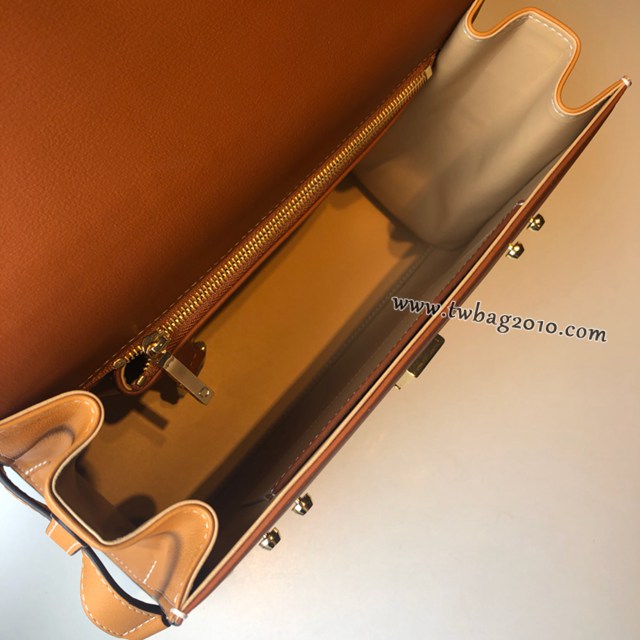 Delvaux春夏專櫃限量版tempete系列白蘭地拼色焦糖手提包 德爾沃專櫃經典款顏色肩背女包 bxs1016